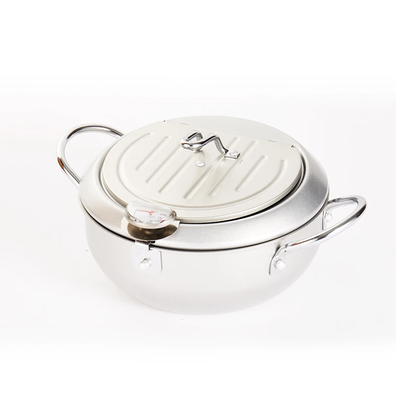 

Japanese frying pot with lid controlled temperature Japan tempura Korea frying pan electromagnetic oven thermometer deep fryer