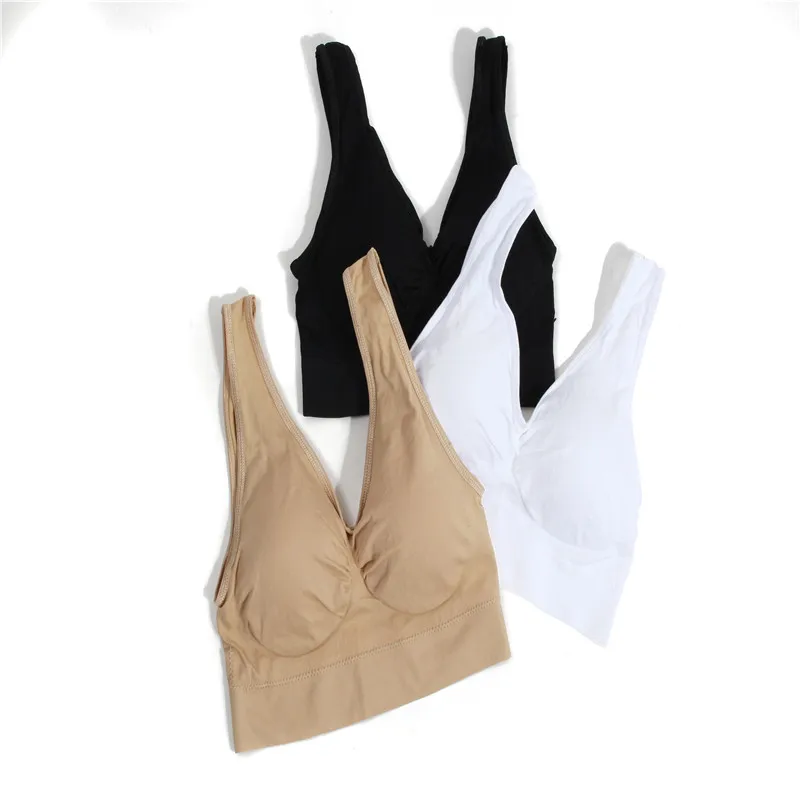 3pcs/set) Ladies Fashion Plus Size Underwear Ladies Seamless Tape Bra Style Lace Side Breathable Bra Vest