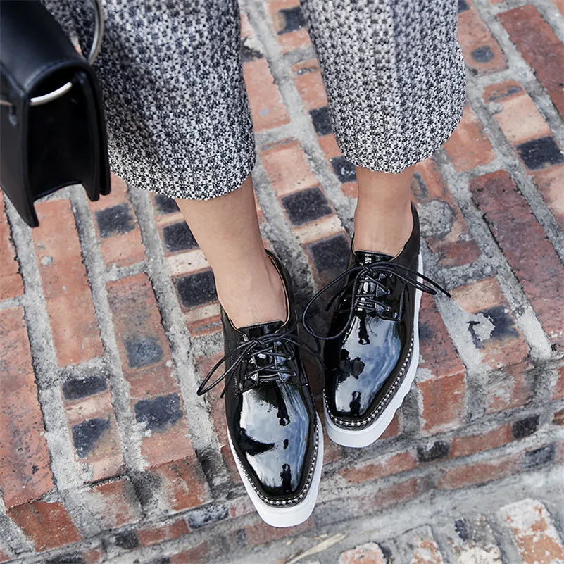 

CONASCO 2021 New Pumps For Women Wedges High Heels Lace Up Spring Autumn Casual Shoes Woman Platforms Round Toe Pumps Shoes