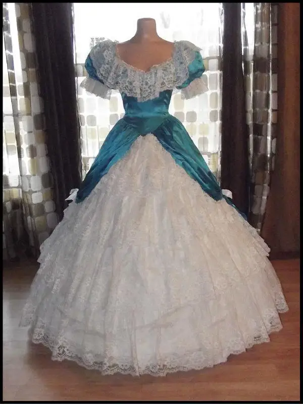 1860S Викторианский готический корсет/бальное платье в стиле Southern Belle для