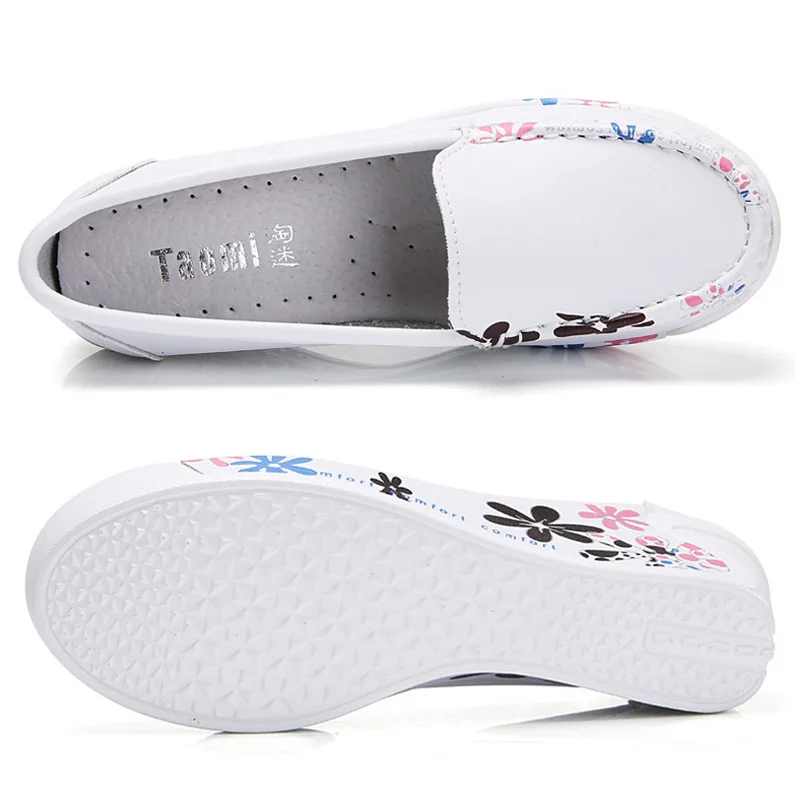 Женская Вулканизированная обувь без шнуровки на платформе лоферы танкетке