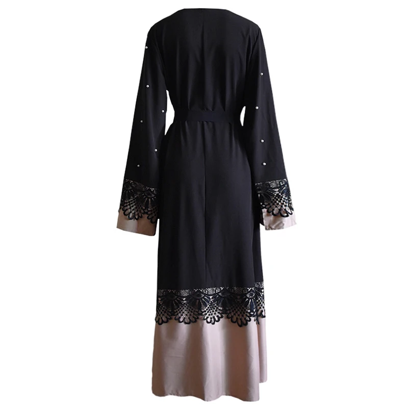 Женское облегающее платье-Кафтан Abaya в Дубае кружевное Макси-хиджаб с бисером