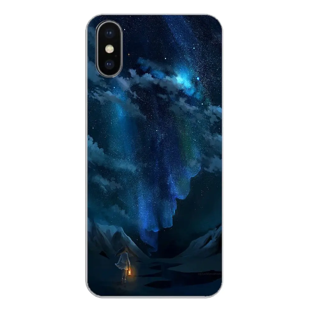 For iPod Touch iPhone 4 4S 5 5S 5C SE 6 6S 7 8 X XR XS Plus MAX Night Sky Child Stars Space Galaxy Soft Transparent Cases Covers |