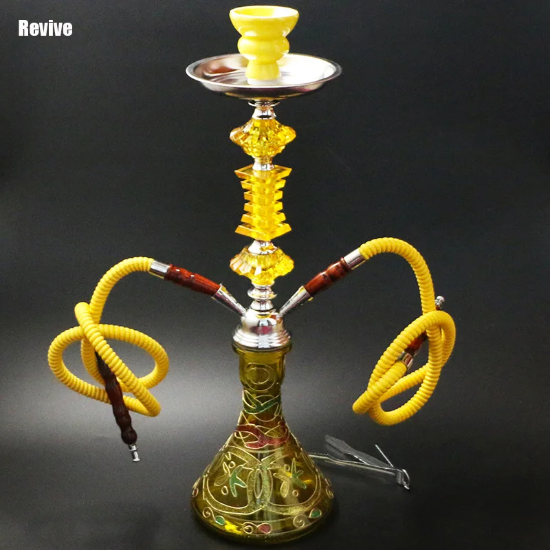 Revive стеклянная основа кальян желтый кальян chicha полный набор 51 см наргиле курительная трубка керамическая чаша головка подарок