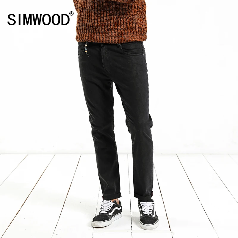 Мужские обтягивающие штаны SIMWOOD нарядно повседневные брюки 2019 потертые