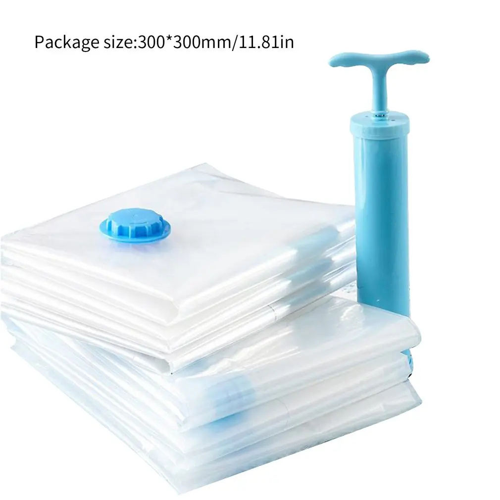 Convenient Manual Pump StorageVacuum Storage Bags Transparent Vacuum Clothes Bag Quilt Compression Suit wardrobe | Дом и сад