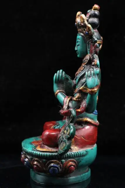 Изысканный китайский Тибетский красочный медный Будда ручной работы | Дом и сад