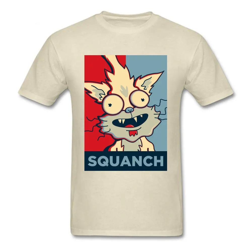 Забавные футболки, Новое поступление, It's Time To Squanch, мужские футболки из хлопка, мужские футболки, Рик и Морти, уличная одежда, безумная белка - Color: Beige