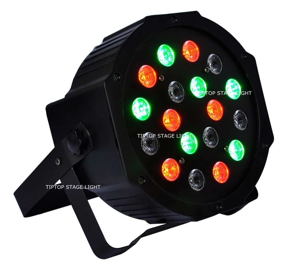 Плоский сценический светодиодный RGB светильник TIPTOP 18x3 Вт DMX512 3/6 каналов реальная