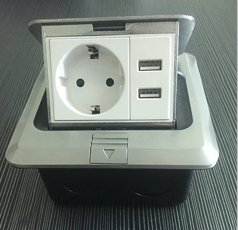 

Выдвижная напольная розетка в европейском стиле с USB