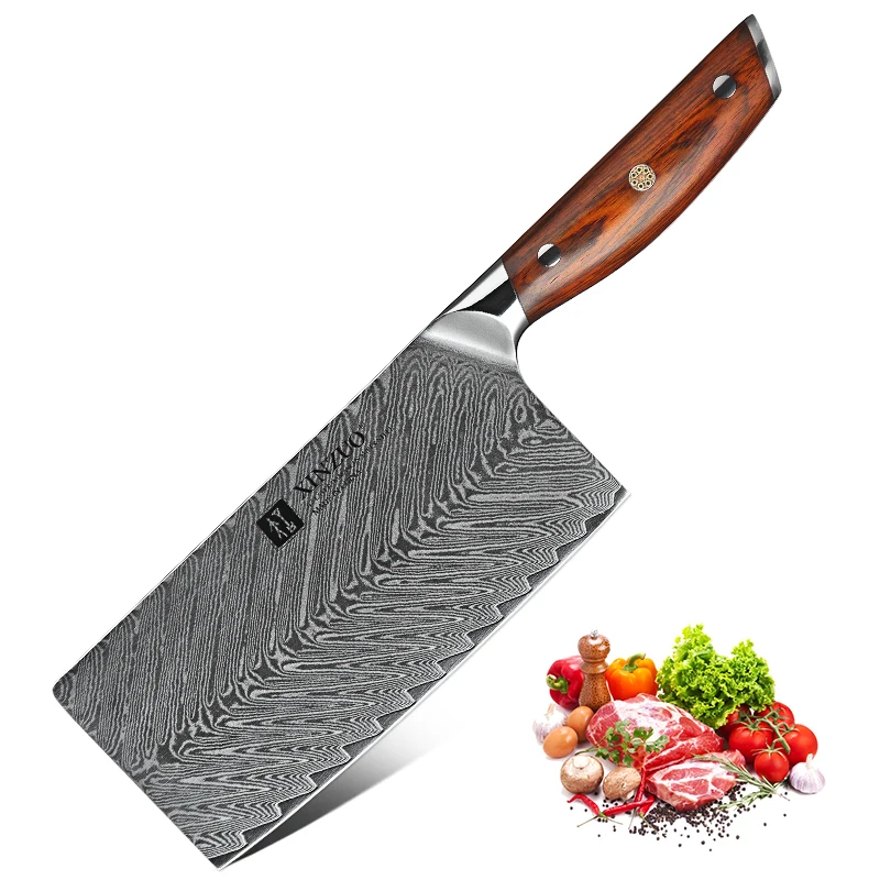 XINZUO 7 ''дюймовый кухонный мясницкий нож высококачественный Дамаск сталь