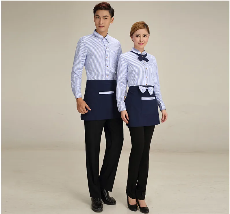 Летняя форма для женщин и мужчин одежда уборки с длинными рукавами ресторана