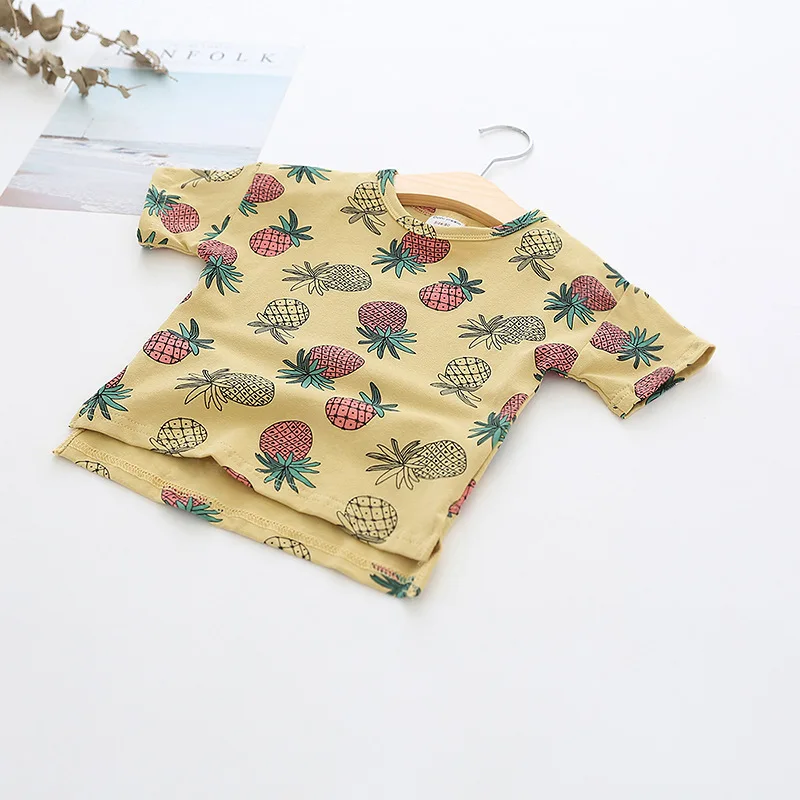 Леопардовая одежда для маленьких девочек летняя 2019 с принтом фруктов лимона