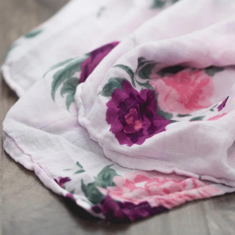 Фиолетовый Flowe 70% бамбуковое волокно+ 30% хлопок муслиновое одеяло мягкая пеленка для новорожденных Детское одеяло s банное полотенце