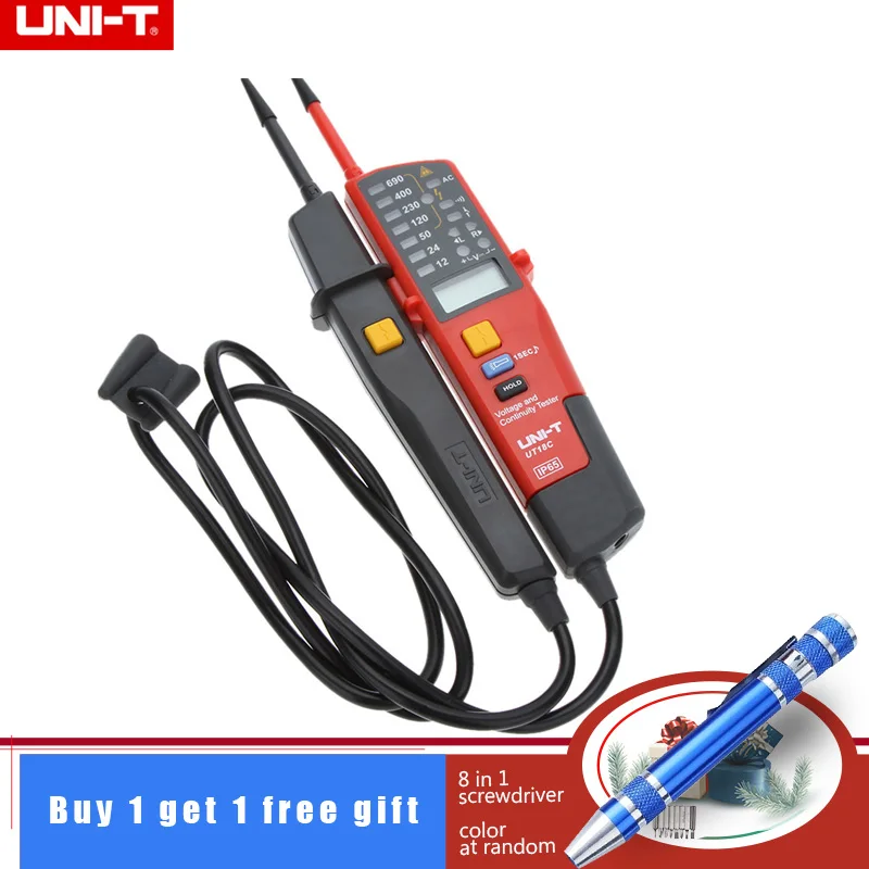 

UNI-T UT18C 0 ~ 690V AC DC Напряжение Тестеры ЖК-дисплей Авто Диапазон IP65 Водонепроницаемый тестер напряжения и непрерывности, Автоматическое отключе...