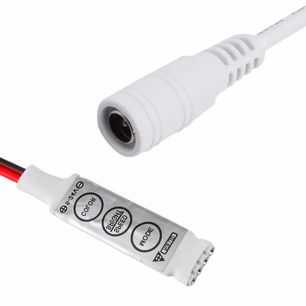 Миниатюрный RGB контроллер для светодиодных лент постоянный ток 12 В 3 ключа