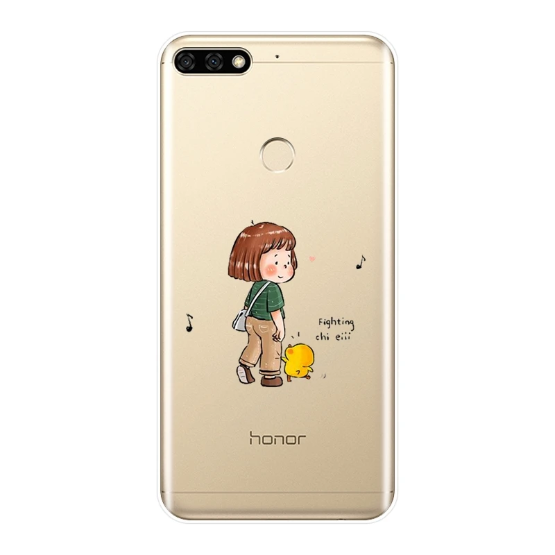 Чехол для телефона Huawei Honor 7 8 9 10 Lite силиконовый мягкий мультяшный чехол накладка 7S