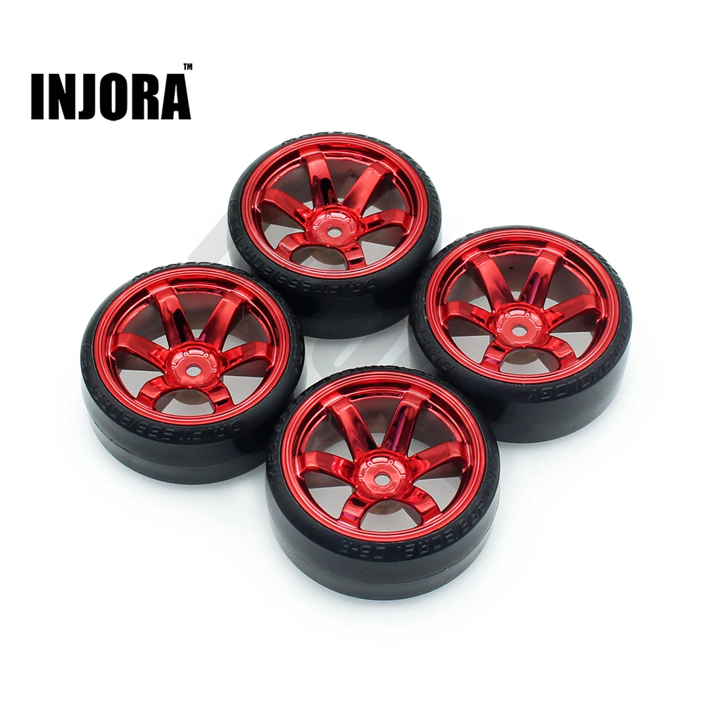 INJORA 4 шт. твердые шины для автомобиля 1/10 Drift Traxxas tiiya HPI Kyosho на дороге дрейфующие