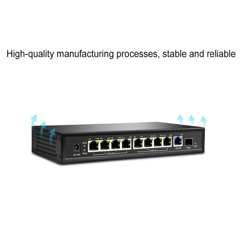 10/100/1000 м сетевой коммутатор 9 Порты Gigabit Неуправляемый POE Беспроводной контроллер