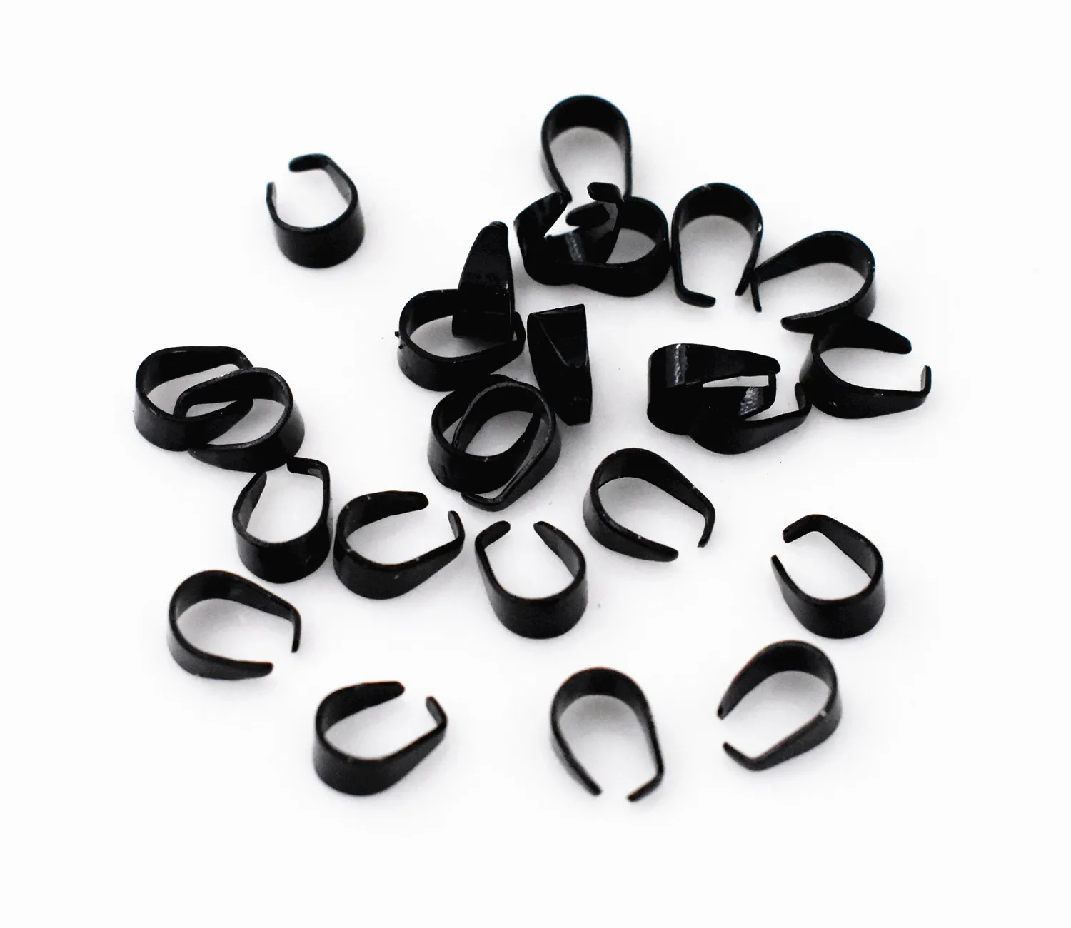 

9*6*4mm 100pcs/Lot Black Pendant Necklace Buckle Clasp Connectors For Cameo Tray Jewelry Findings Accessories for DIY