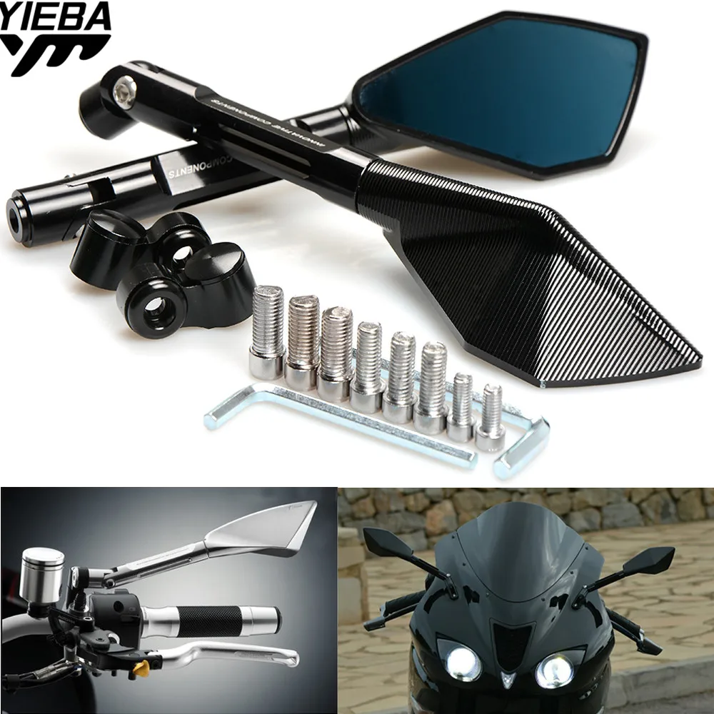 

Motorcycle Rearview Mirrors Blue Glass Rear View Side Mirror FOR KAWASAKI NINJA 300 250R ER6F ER6N ER6F NINJA 650R Z900RS Z900