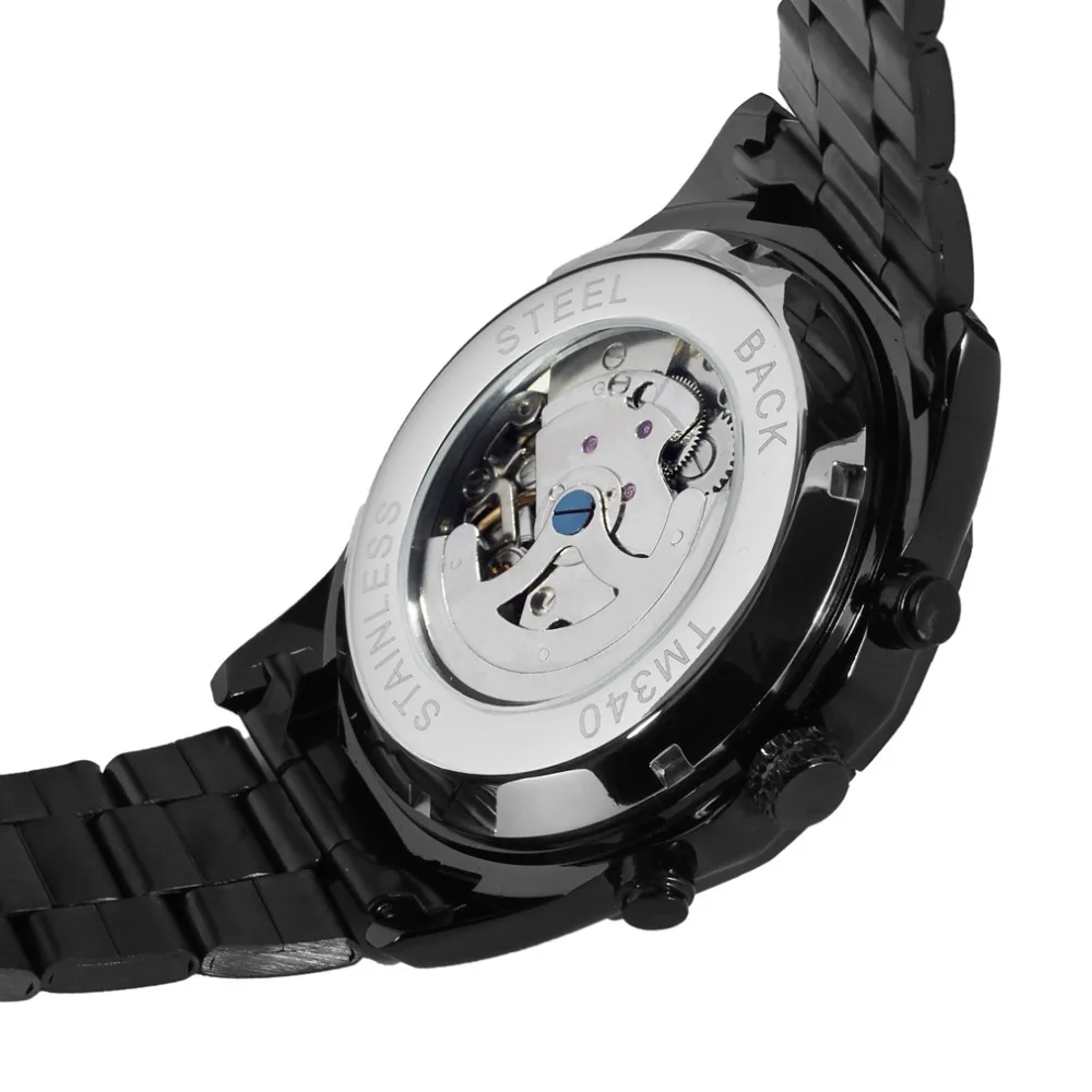 Мужские автоматические механические часы Forsining винтажные из нержавеющей стали