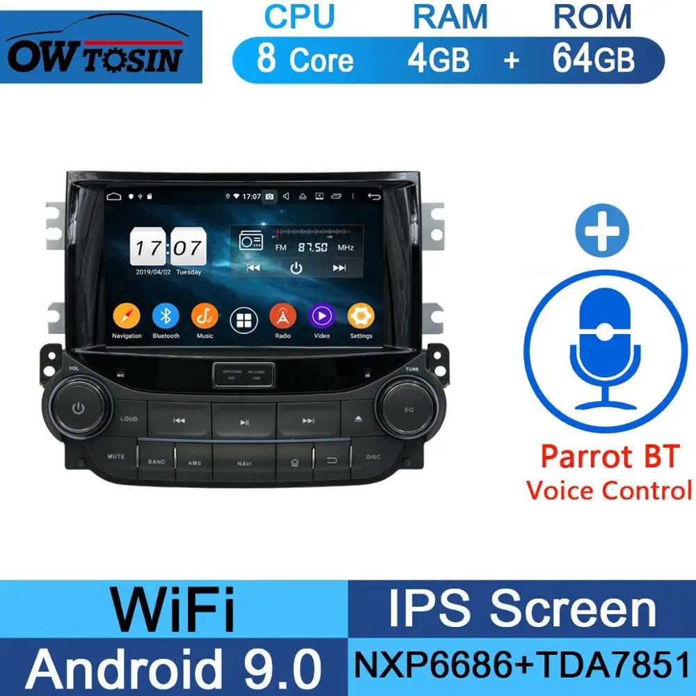 64G Parrot BT " ips 1920*1080 8 Core 4G ram+ 64G rom Android 9,0 автомобильный dvd-плеер для Chevrolet Malibu 2012 2013 DSP радио gps - Цвет: 64G Parrot BT