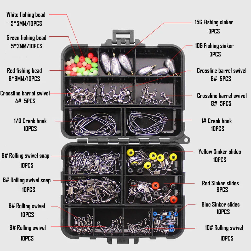 160 шт. бронзовых морских рыболовных крючков Вертлюги Вес комплект рыбацкие
