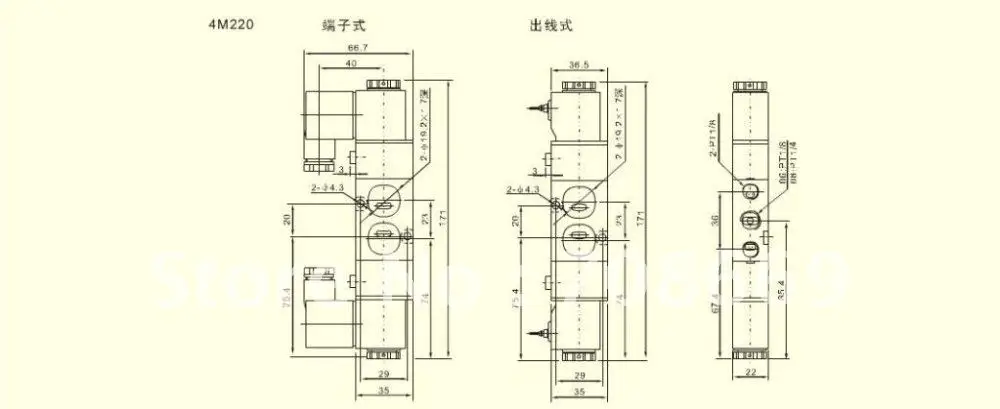 4M310-10 AC220V 5Port 2Pos 3/8&quot BSP Solenoid Air Valve Single Coil Led Light | Valves