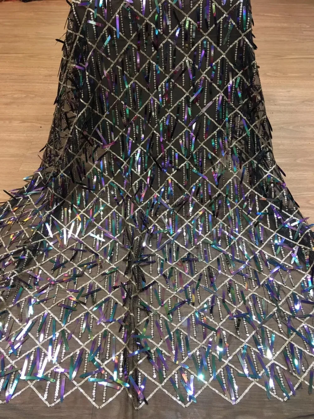 

African Lace Fabric 3D Blink Sequins High Quality French Tulle Lace Fabric Nigerian Net Lace For Wedding Dress ML6979