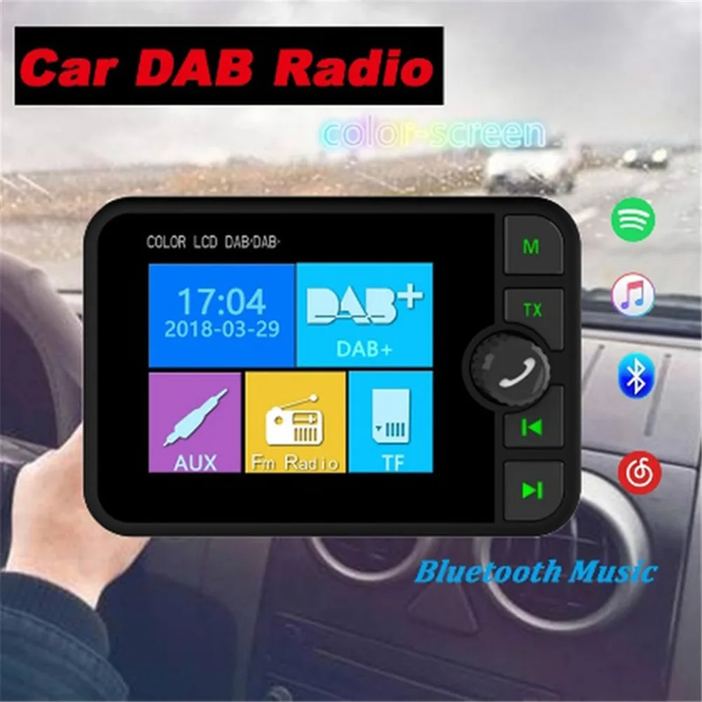Улучшенная Мода цветной экран автомобиля DAB радио цифровой радио адаптер с Bluetooth потоковой музыки