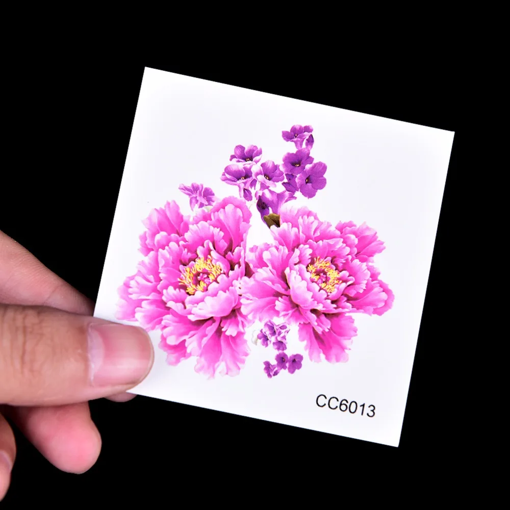 Оптовая продажа 3 предмета временные татуировки наклейки цветы ноги плеча 6*6 см