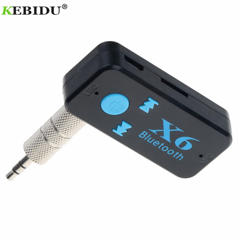 Автомобильный Bluetooth приемник KEBIDU X6 3 5 мм Aux комплект адаптер с поддержкой TF карты