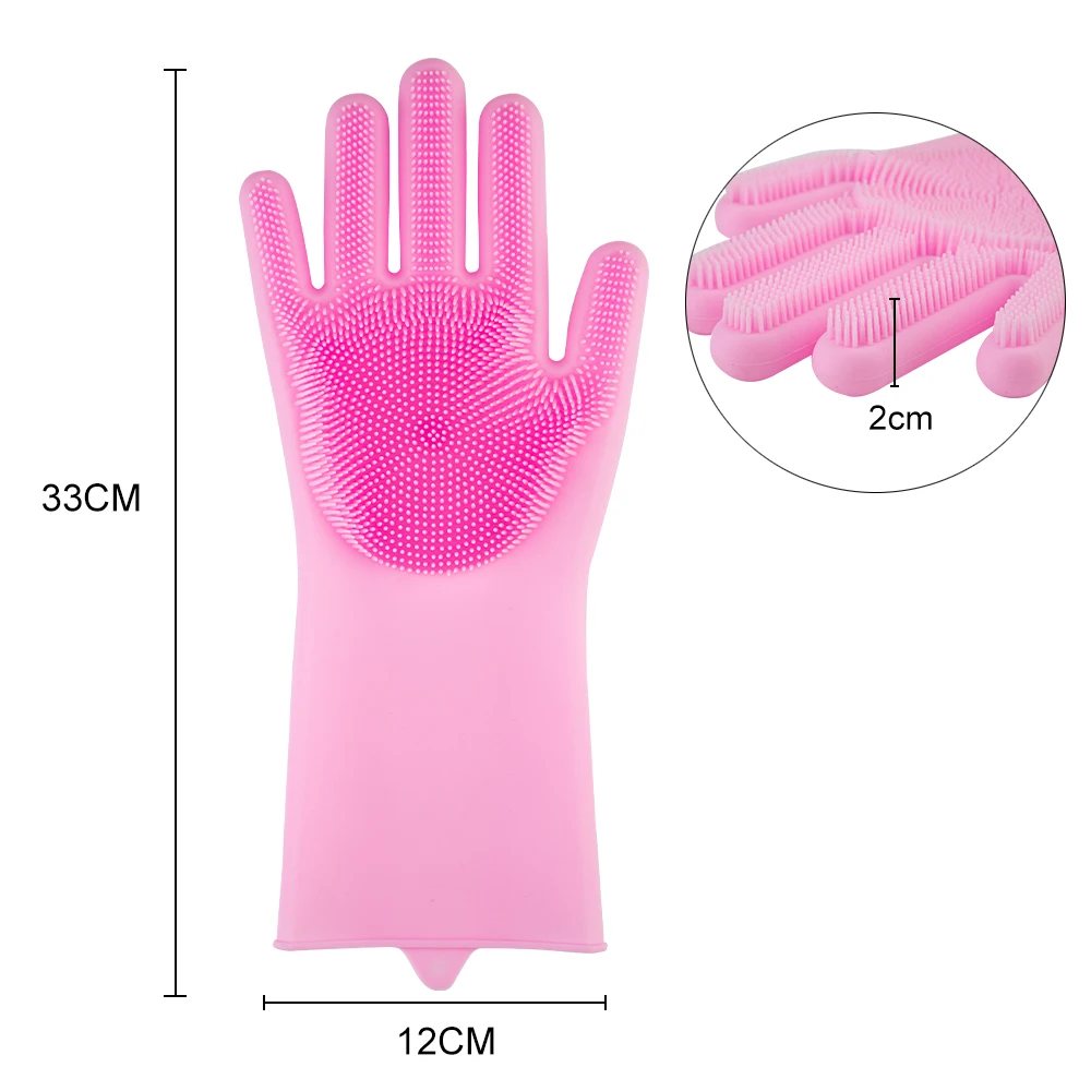 Magic Silicone Dish Washing Gloves Kitchen Accessories Dishwashing Glove Household Tools for Cleaning Car Pet Brush | Дом и сад