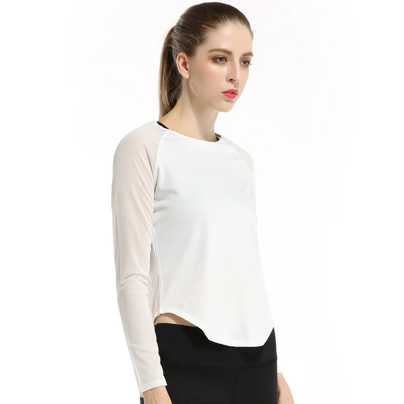 Женские футболки для йоги толстовка с длинными рукавами быстросохнущая