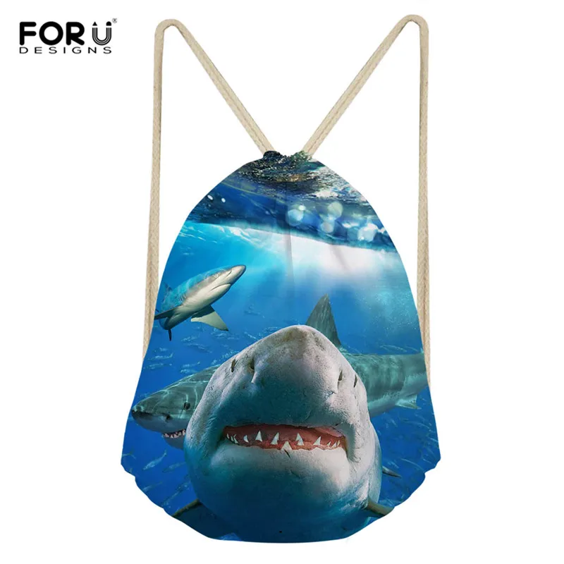 CC3923Z3 FORUDESIGNS/рюкзак в виде динозавра акулы для подростков, для девочек и мальчиков, Женская Полиэстеровая сумка на шнурке, Cinch Sack, спортивный рюкзак - Цвет: CC3923Z3
