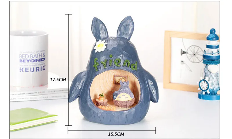 Фигурка Totoro домашний декор Тоторо ночной Светильник Миядзаки ночной Светильник статуя ремесла детский подарк ко дню рождения в виде украшения