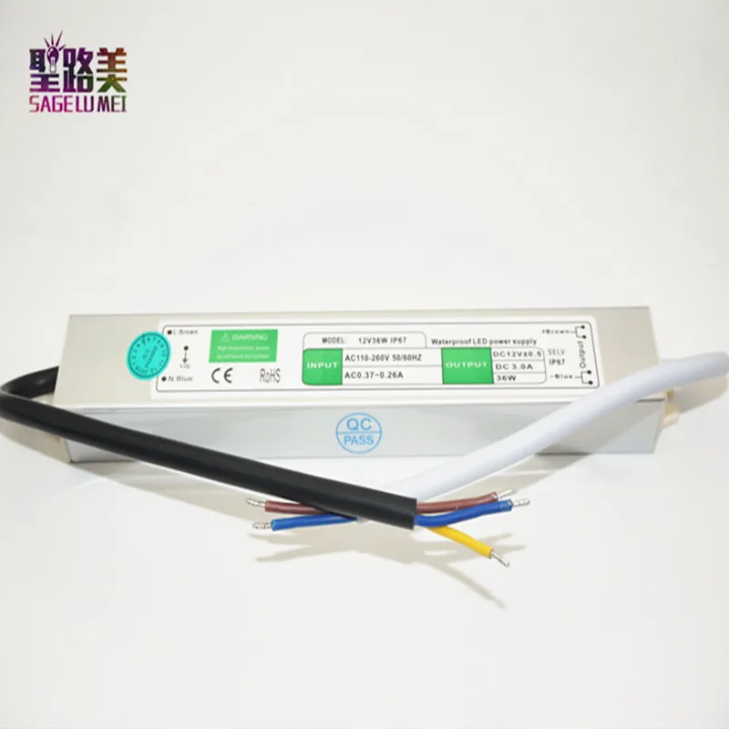 DC12V 36W Водонепроницаемая Электронная светодиодная лента трансформатор источник