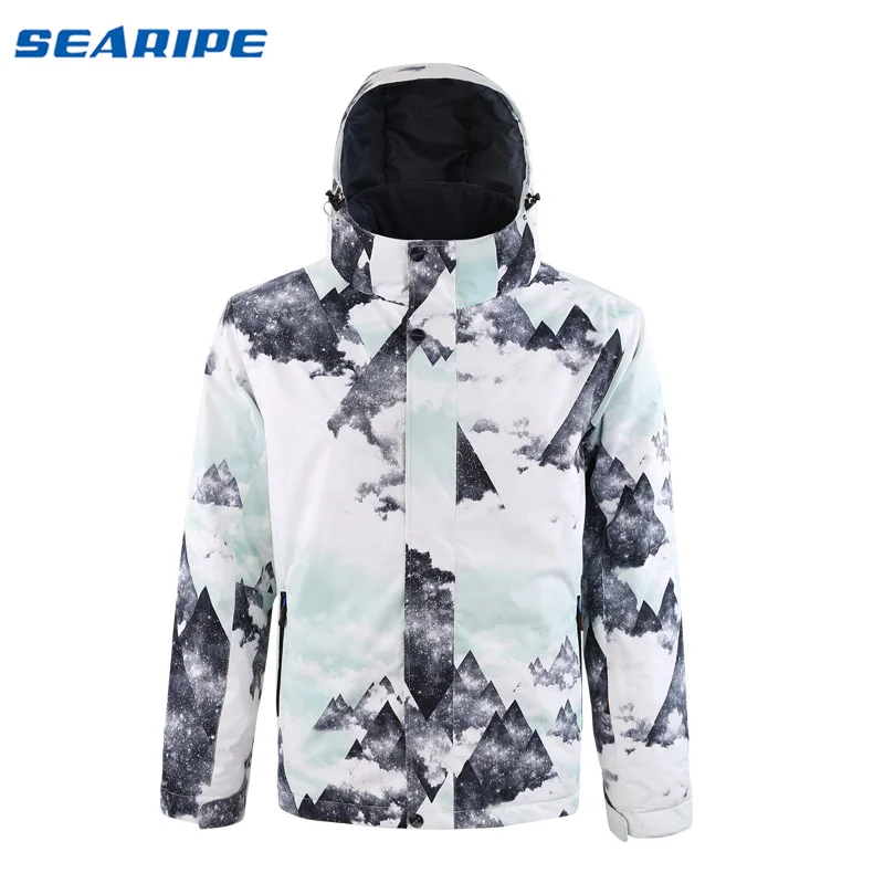 jacket 001 SEARIPE утолщенный теплый лыжный костюм мужской зимний ветрозащитный водонепроницаемый лыжный сноуборд куртка брюки костюм мужской размера плюс 3XL - Цвет: jacket 001