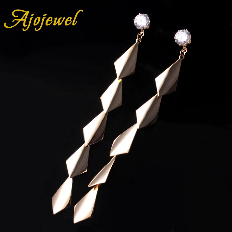 Женские серьги в форме рыбьей чешуи Ajojewel длинные металлические сережки с