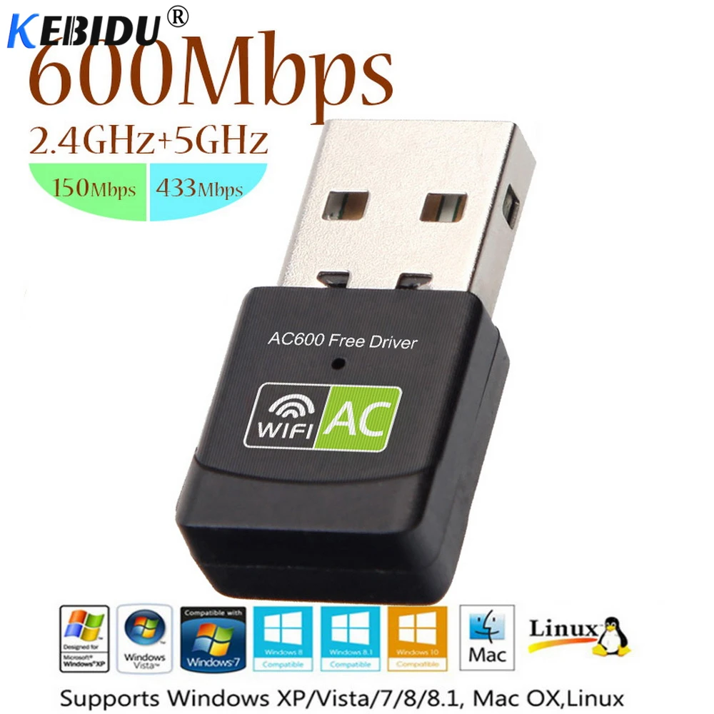 Беспроводной адаптер kebidu 600 Мбит/с новая версия приемник Wi Fi 2 4 5 ГГц USB 802.11n/g/b