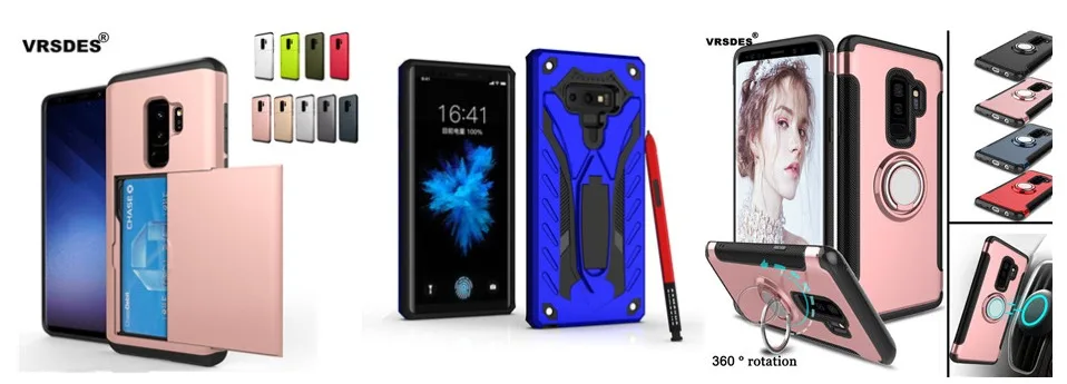 VRSDES для samsung Note 9 8 S9 S8 плюс S7 S6 край противоударный Гибридный бронированный чехол для J4 J6 J8 A6 A8 держатель для карт с отделением для карт