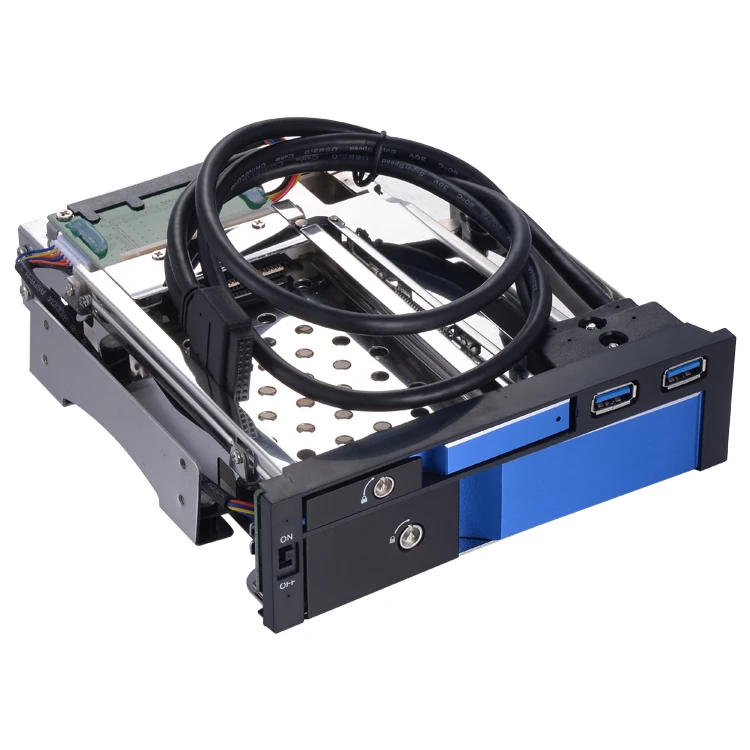 Uneatop ST7224U optibay алюминиевый корпус 2.5 SATA HDD/SSD корпус и 3.5 SATA HDD Rack USB3.0 HDD мобильный стойки - Цвет: Blue