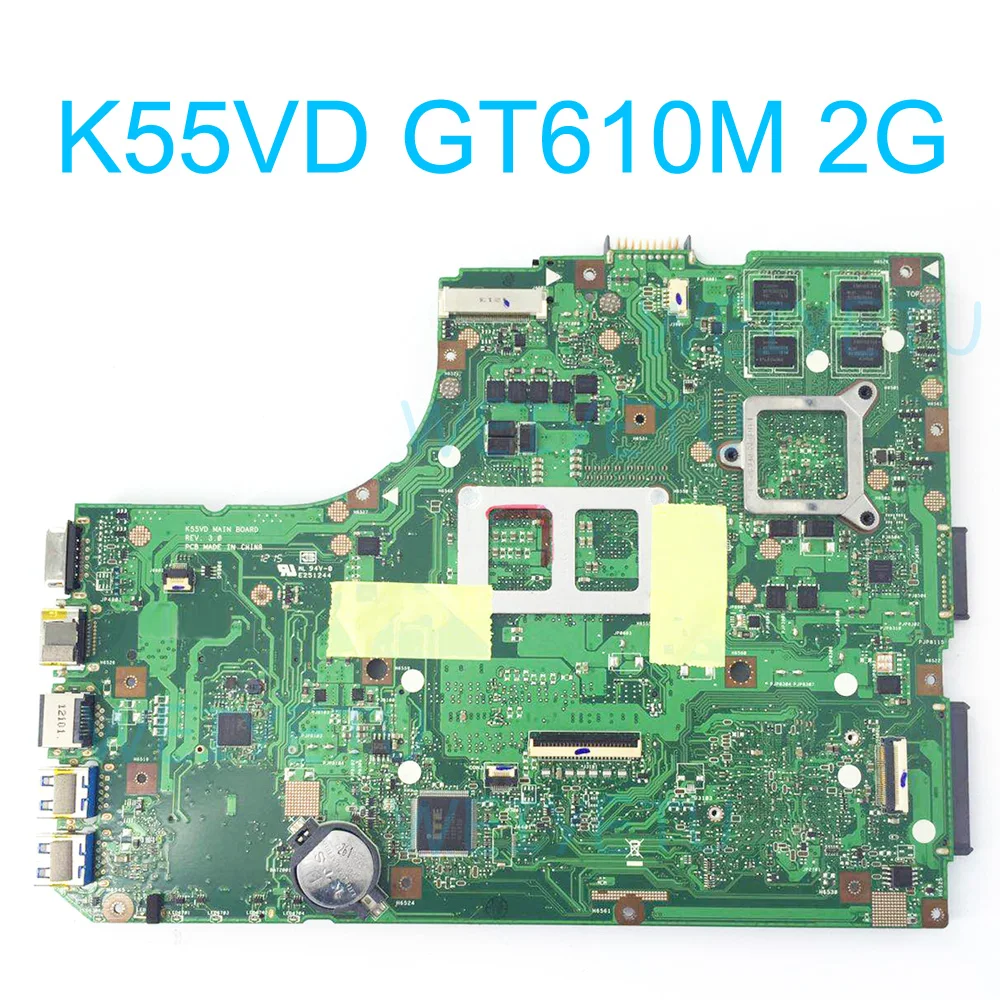 K55VD материнская плата для ASUS K55 K55V Intel ноутбук s989 HM76 60 N8DMB1701 B04 2 ГБ Rev 3 0|Компьютерные