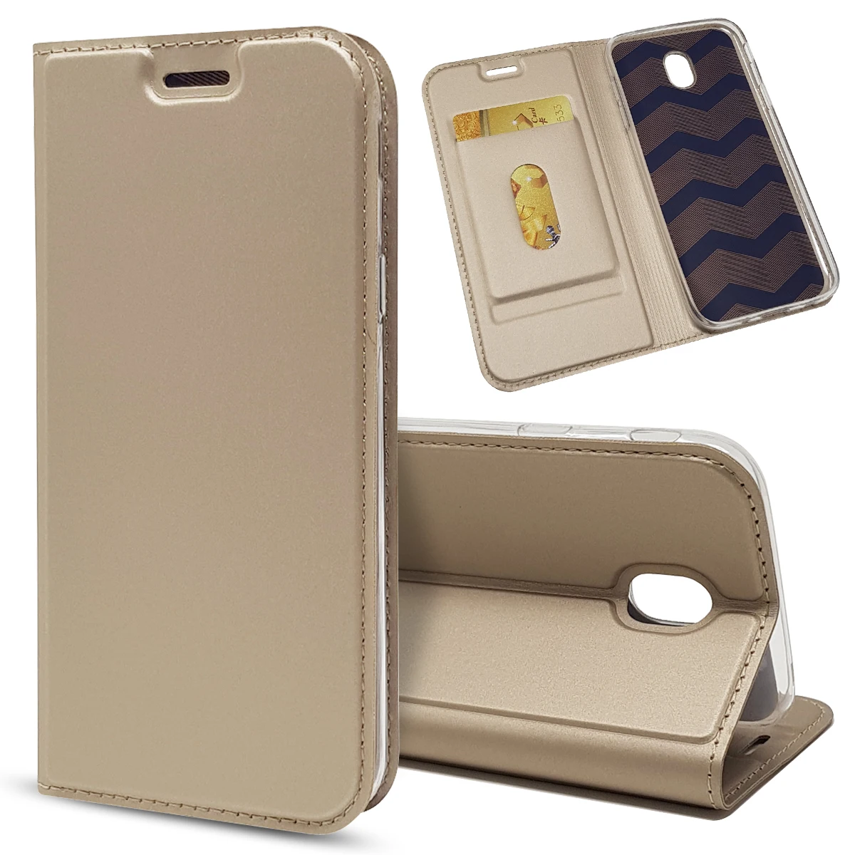 gold Флип Чехол Для samsung J3 J5 J7 A3 A5 A7 Кожаный чехол Чехол для samsung J7 J730 Магнитная закрытый Чехол-бумажник чехол для телефона - Цвет: gold