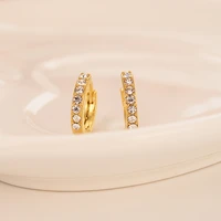 bangrui romantic luxury fashion design gold color round cubic zirconia wedding hoop crystal earrings for women girls kids gifts