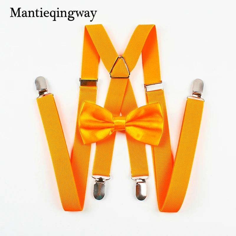 2019 модные однотонные подтяжки галстук бабочка набор мужской четыре зажима