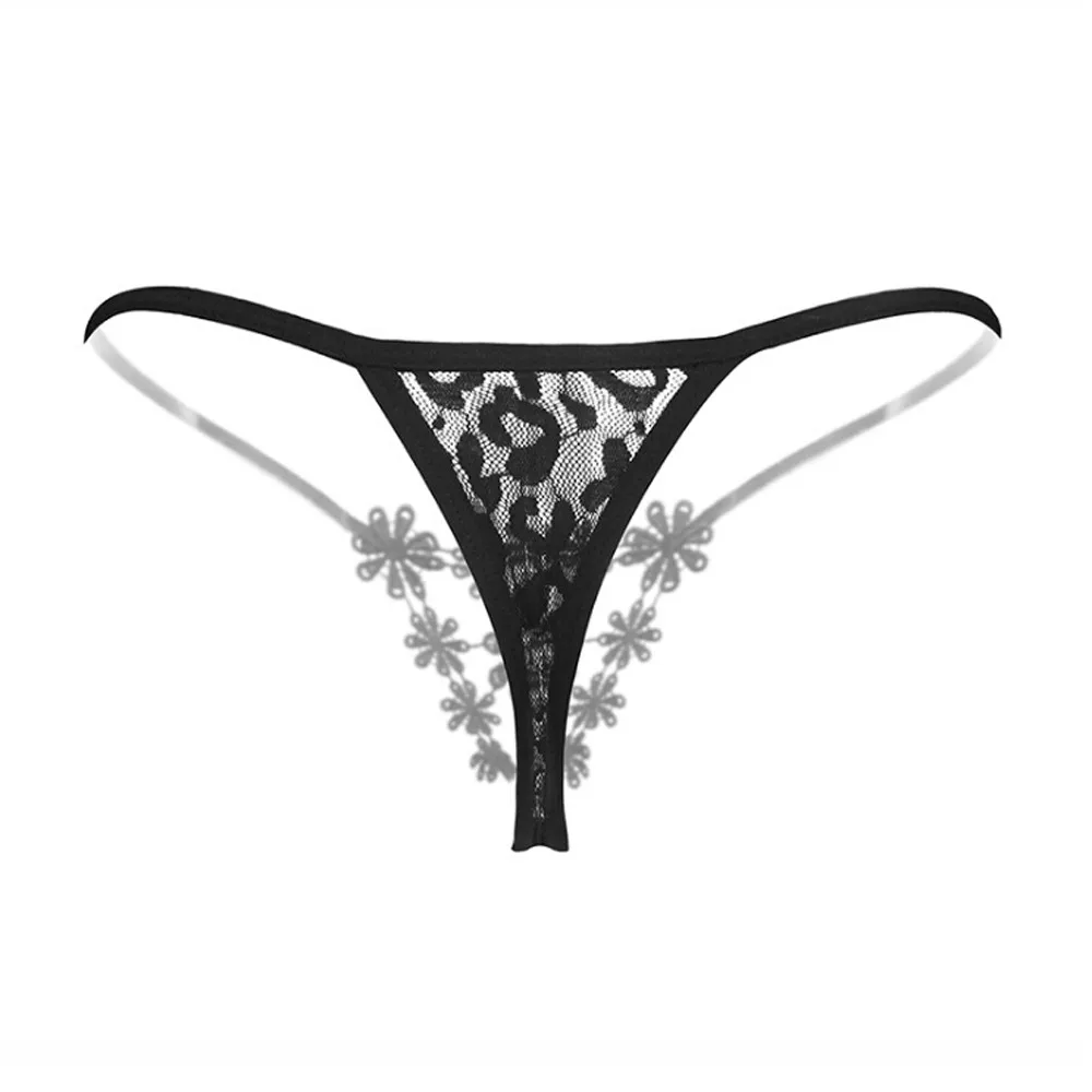 Черный Новое нижнее белье, женские стринги, Bragas, сексуальные трусики, стринги, кружевные трусы, женские трусы, сексуальные женские трусики с цветочным рисунком#5/20 - Цвет: Черный