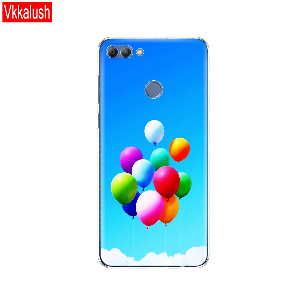 80160 Чехол для телефона huawei P smart Enjoy 7 S, мягкий силиконовый чехол из ТПУ 360, полностью защитный прозрачный чехол с принтом - Цвет: 80160