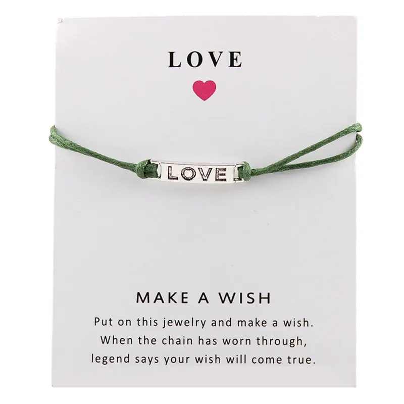 Серебряный Сердце Любовь 8 Роза Шарм регулируемые браслеты и Wish браслет из